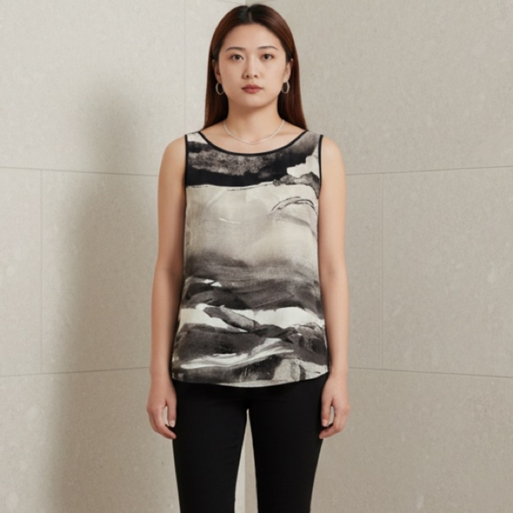 Rag & Bone Silk Sleeveless Abstract Top
